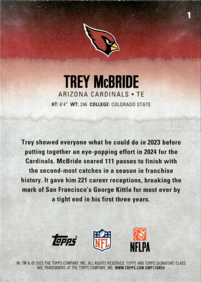 Trey McBride card back