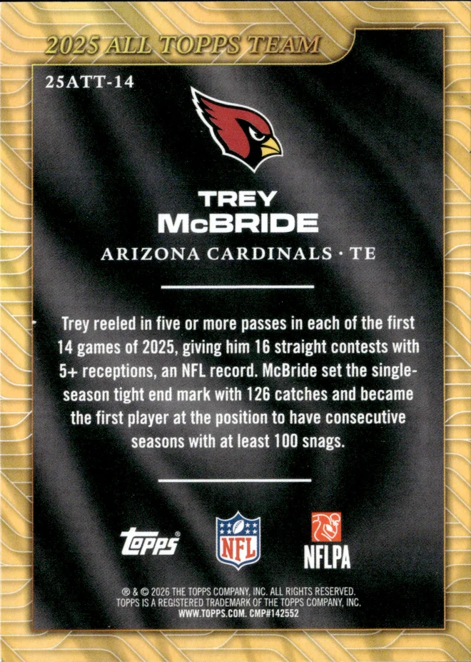 Trey McBride card back