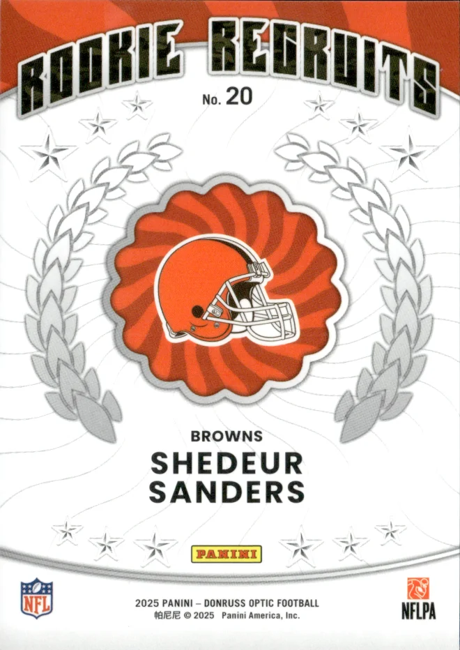 Shedeur Sanders card back