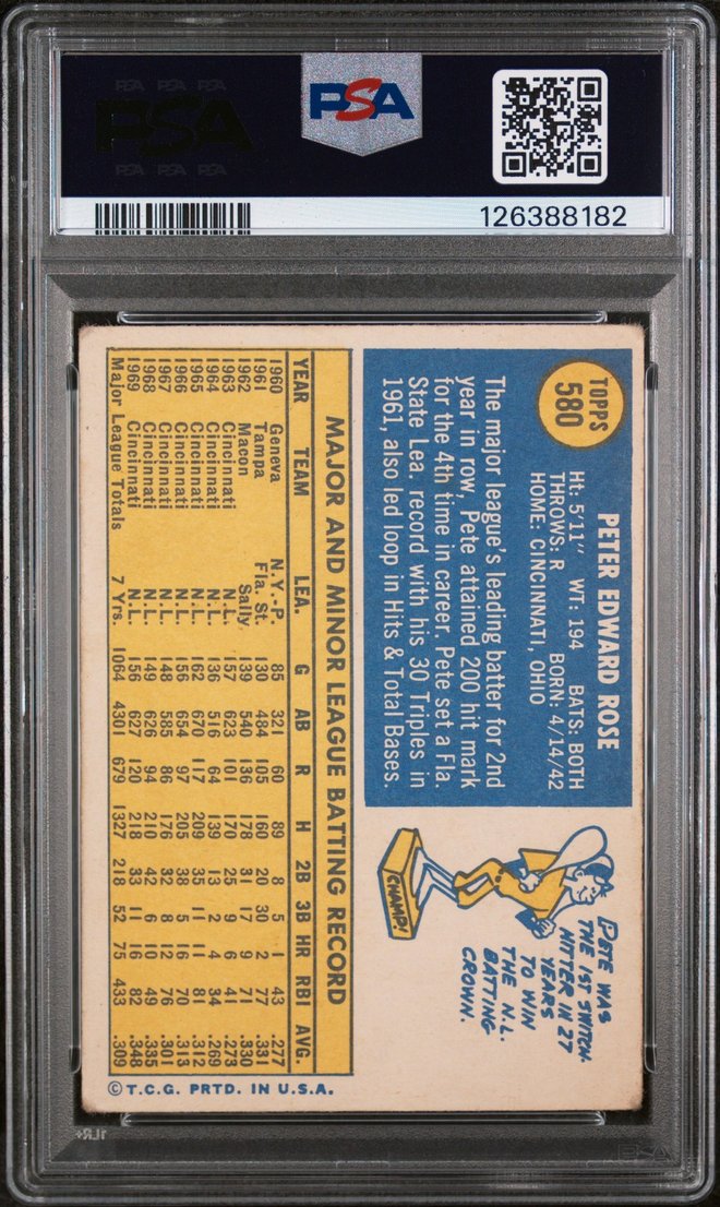 Pete Rose card back