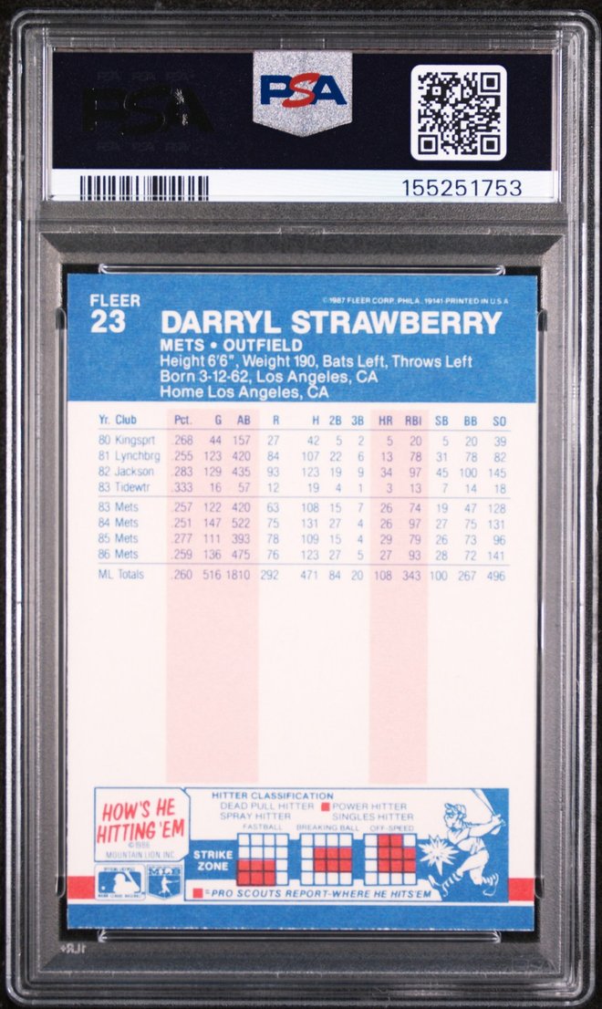 Darryl Strawberry card back
