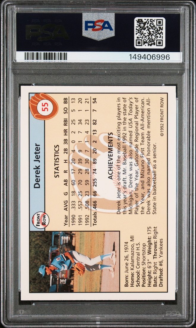 Derek Jeter card back
